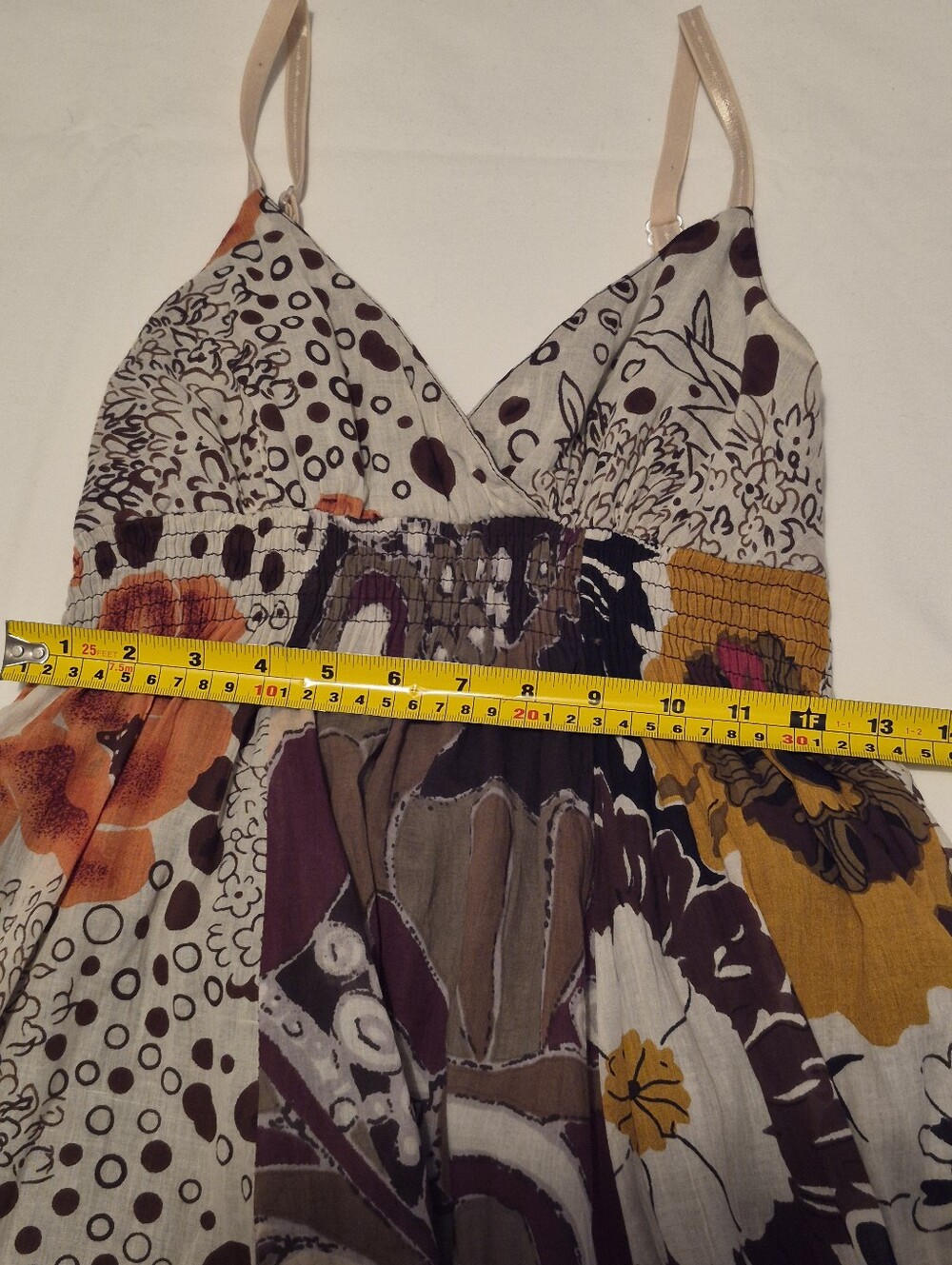 Urban Heritage Floral Patchwork Sundress - Yellow, Brown, Cream - Picture 3 of 5